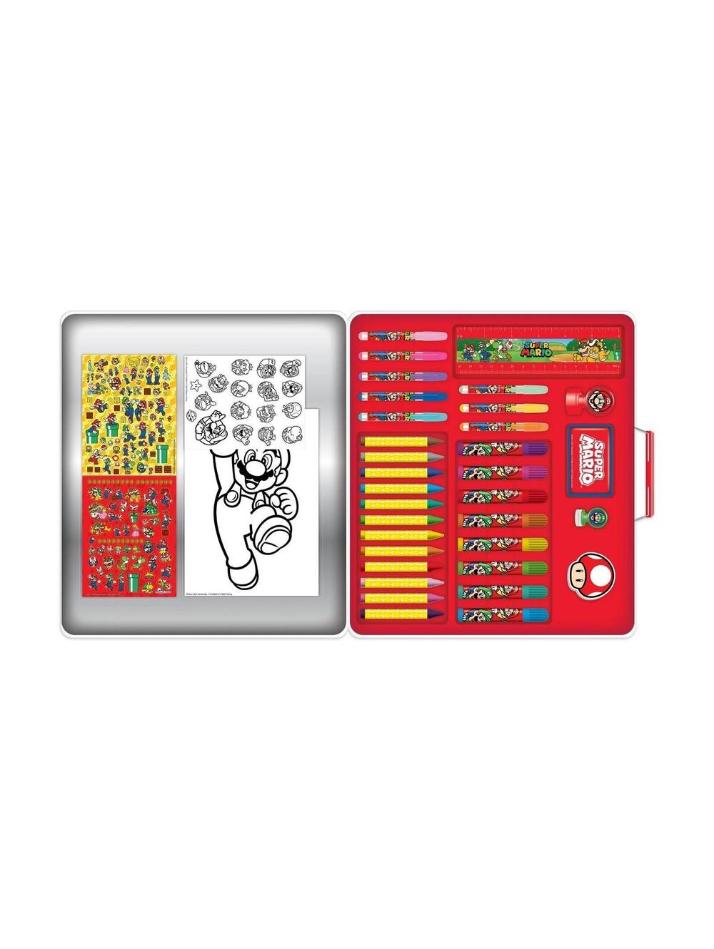 Nintendo Super Mario Deluxe Activity Art Set with Metal Carrying Case